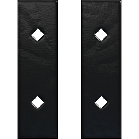 Ekena Millwork Premium Barn Door Hollow Core Plates (set of 2), Black GB6001HCPBL